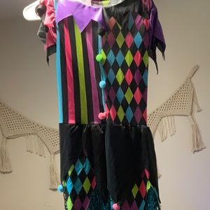 15-16 Girls Jesters Halloween Costume with matching leggings